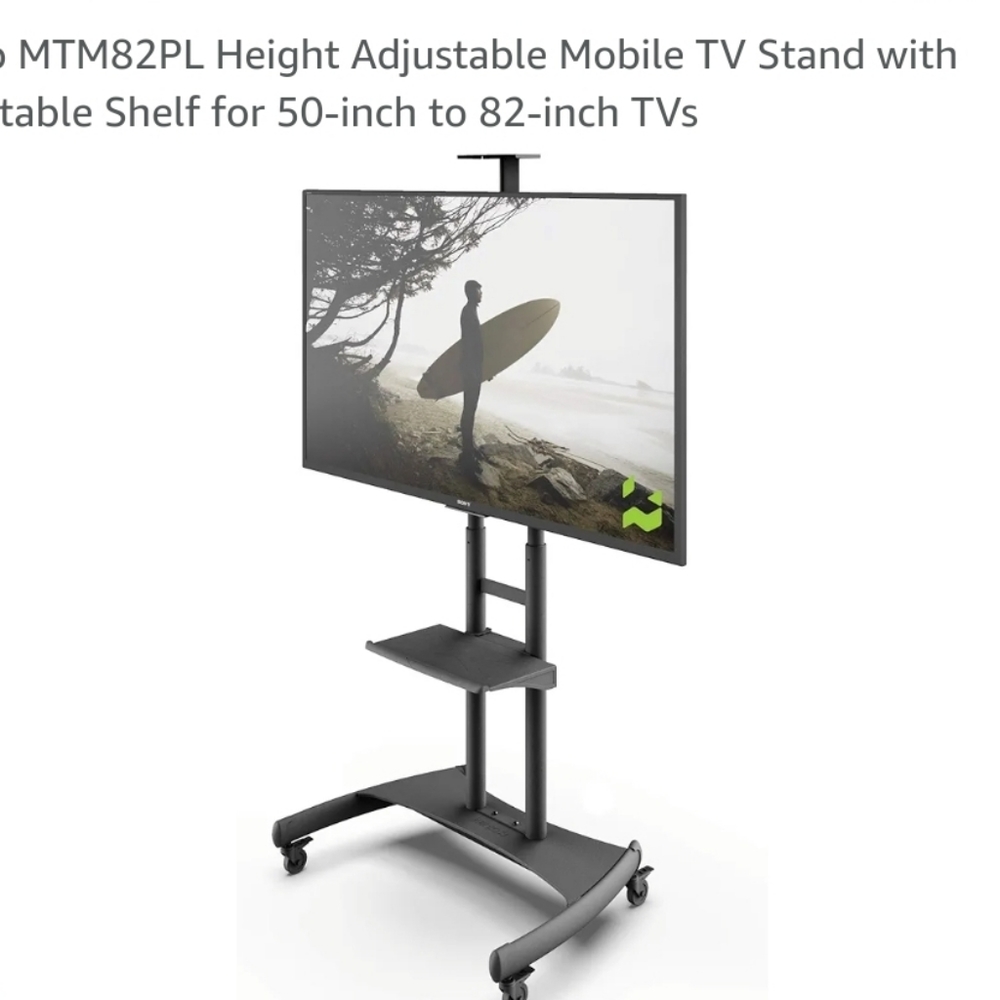 Height Adjustable TV Stand with Adjustable Shelf for 50inch to 82inch TVs